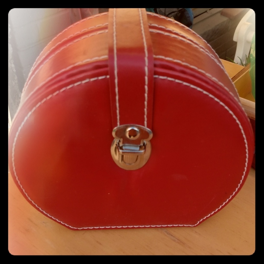 Red Leather Jewelry Case